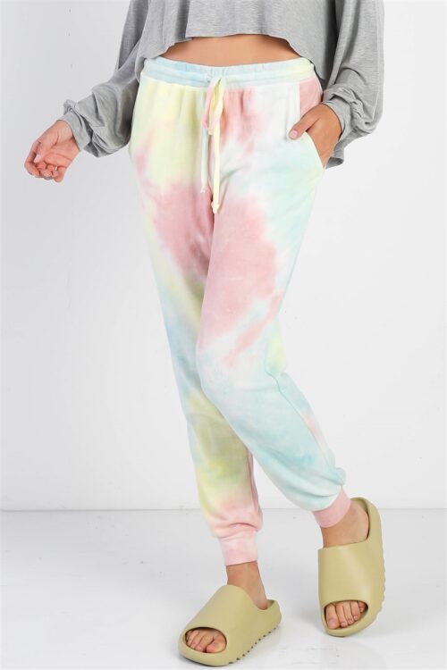 Multi Color Tie-Dye Flannel Jogger Pants